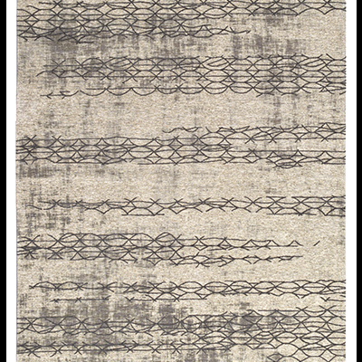 Tapete retangular com padrão abstrato em tons cinza e bege