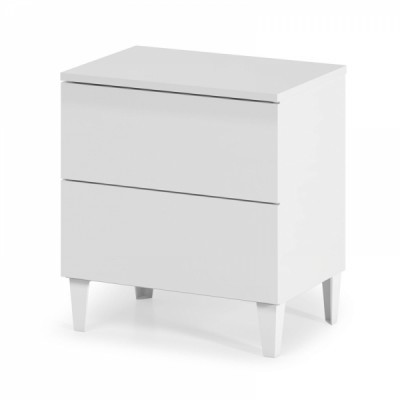 Cómoda branca com dois gavetões e quatro pernas retas