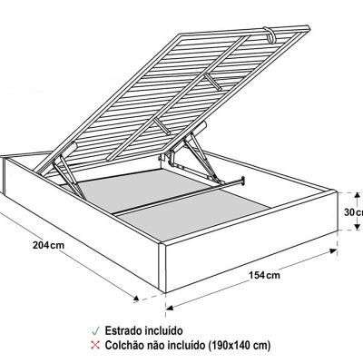 Sommier&#x20;Casal&#x20;com&#x20;Arruma&#x00E7;&#x00E3;o&#x20;140x200cm&#x20;-&#x20;Dispon&#x00ED;vel&#x20;em&#x20;2&#x20;cores