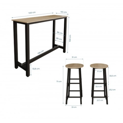 Conjunto&#x20;Mesa&#x20;Alta&#x20;e&#x20;2&#x20;Bancos&#x20;-&#x20;Dispon&#x00ED;vel&#x20;em&#x20;2&#x20;cores