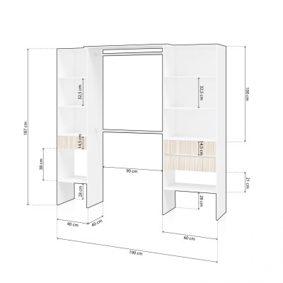 Roupeiro&#x20;Closet&#x20;com&#x20;Gavetas