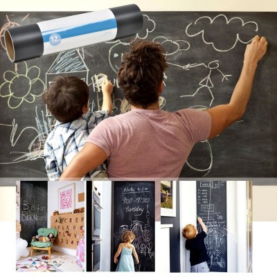 Rolo autocolante para quadro negro preto 12 metros em uso doméstico