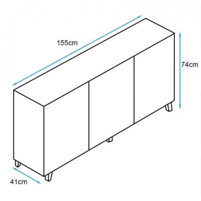 Aparador&#x20;Dal&#x20;com&#x20;3&#x20;portas&#x20;-&#x20;Dispon&#x00ED;vel&#x20;em&#x20;2&#x20;cores