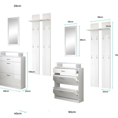 M&#x00F3;vel&#x20;de&#x20;Entrada&#x20;com&#x20;Gaveta,&#x20;Sapateira,&#x20;Espelho&#x20;e&#x20;Cabide&#x20;-&#x20;Dispon&#x00ED;vel&#x20;em&#x20;4&#x20;cores