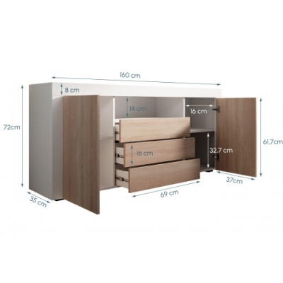 Aparador&#x20;3&#x20;Gavetas&#x20;e&#x20;2&#x20;Portas&#x20;-&#x20;Dispon&#x00ED;vel&#x20;em&#x20;2&#x20;cores