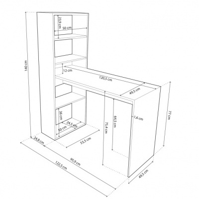 Secret&#x00E1;ria&#x20;com&#x20;Estante&#x20;de&#x20;Prateleiras