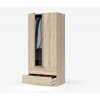 Roupeiro&#x20;de&#x20;2&#x20;portas&#x20;de&#x20;abrir&#x20;e&#x20;2&#x20;gavetas