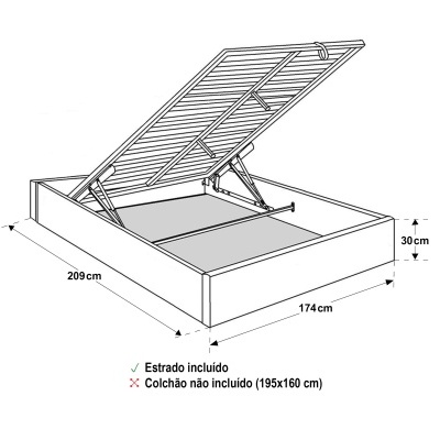 Sommier&#x20;Casal&#x20;com&#x20;Arruma&#x00E7;&#x00E3;o&#x20;160x200cm&#x20;-&#x20;Dispon&#x00ED;vel&#x20;em&#x20;2&#x20;cores