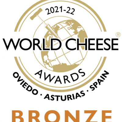 Emblema circular World Cheese Awards 2021-22 com o texto BRONZE