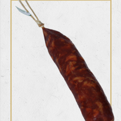 Chouriço vermelho escuro em pele natural com cordão de suspensão