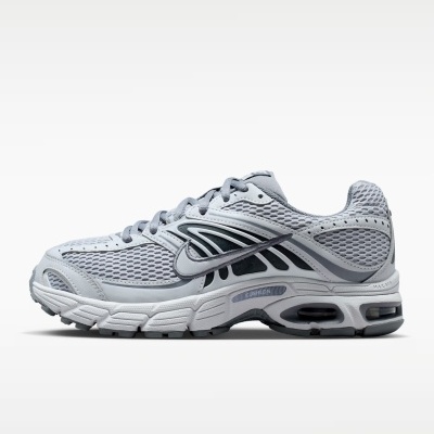 Ténis desportivos cinza com malha e sola AIR MAX branca
