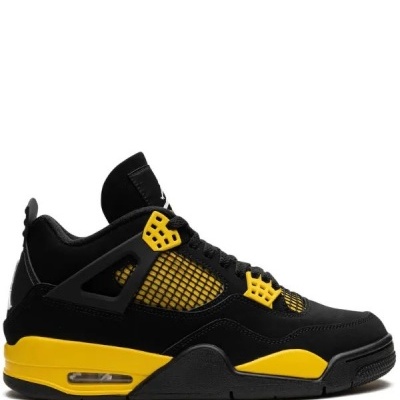 Ténis desportivo Air Jordan 4 preto e amarelo