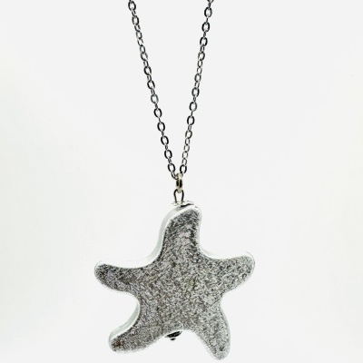 Colar com pendente de estrela do mar prateado
