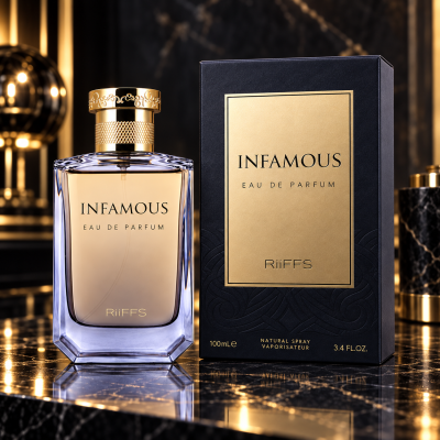 Frasco e embalagem de perfume Infamous Eau de Parfum RiiFFS