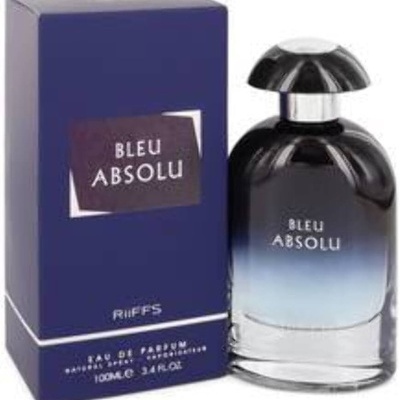 Frasco de perfume azul degradê com caixa azul