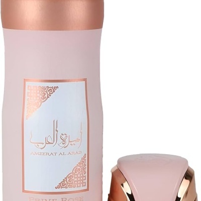 Frasco spray perfumado rosa e cobre Ameerat Al Arab Prive Rose