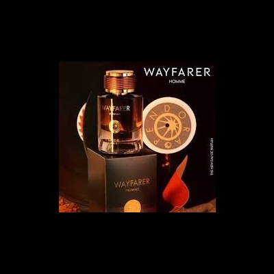 Frasco de perfume Wayfarer Homme com tampa dourada sobre caixa preta