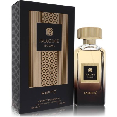 Frasco e caixa de perfume Imagine Homme RiiFFS preto e dourado