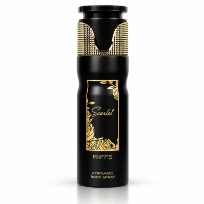 Frasco preto e dourado de spray corporal perfumado RiiFFS Scarlet