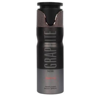 Frasco preto e cinzento metálico de spray corporal perfumado GRAPHITE NOIR RIIIFFS.