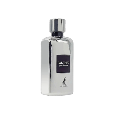 Frasco prateado de perfume Panther pour homme