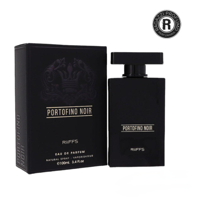 Frasco e caixa de perfume preto PORTOFINO NOIR RiiFFS 100ml