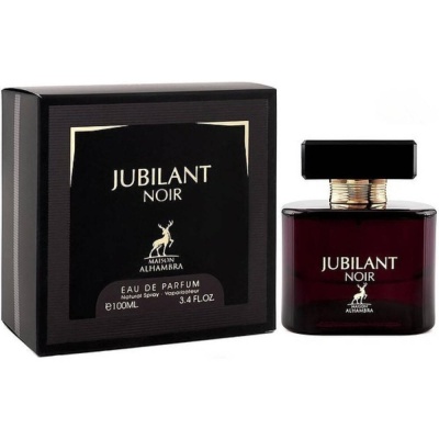 Frasco e embalagem de perfume Jubilant Noir com design elegante