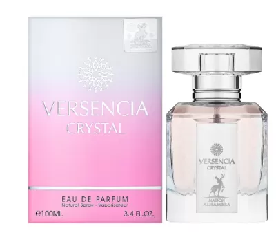 Frasco e caixa rosa de perfume Versencia Crystal