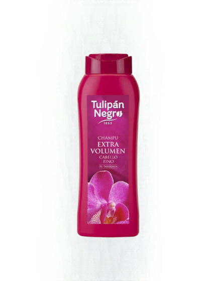 Frasco de champô Tulipán Negro Extra Volumen para cabelo fino