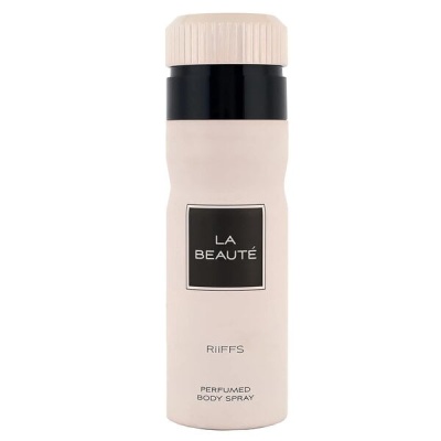 Frasco de spray corporal LA BEAUTÉ em branco com tampa rosada