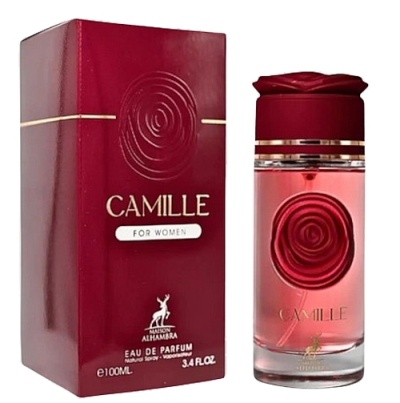 Perfume feminino Camille com embalagem vermelha