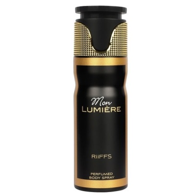 Spray corporal perfumado Riiffs Mon Lumière preto e dourado