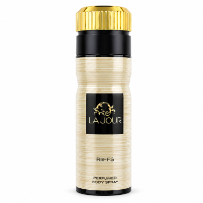 Frasco de spray corporal perfumado LA JOUR com tampa dourada