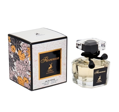 Frasco de perfume Florenza com embalagem floral