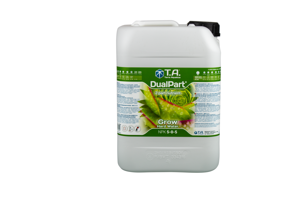 Dualpart Grow HW 10L Recipiente plástico branco com fertilizante líquido para plantas T.A. DualPart