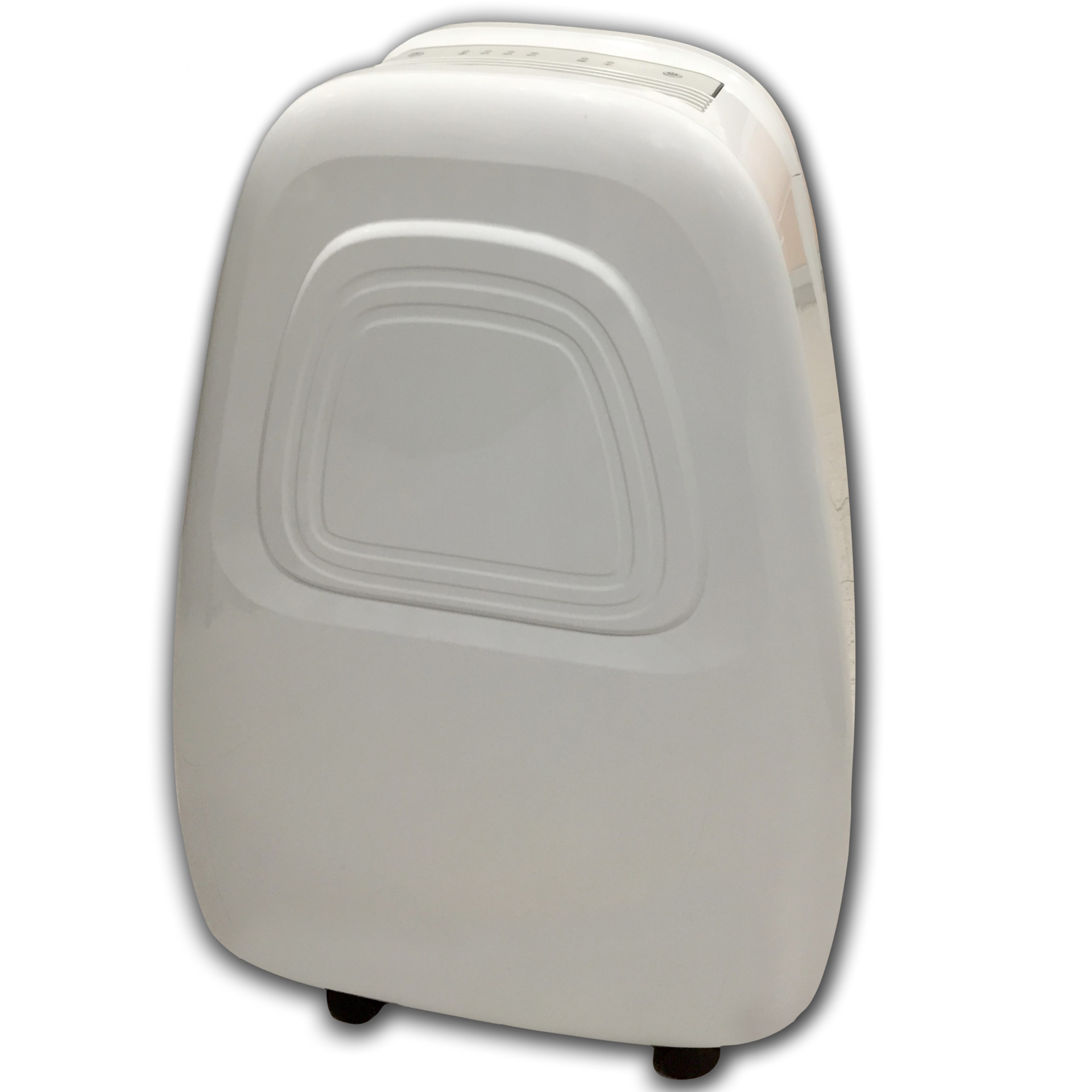 Desumidificador Trau DH12-NR 12L/24H Aparelho branco portátil com painel de controle e rodízios