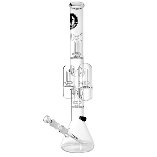 Heisenberg Twin Tower Bong de vidro transparente com sistema de filtragem interno