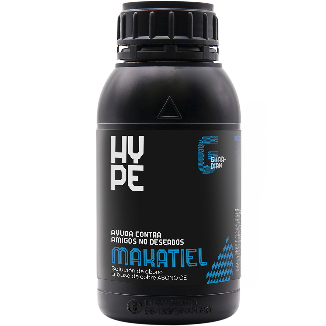 Makatiel (Fungos) - 500ml Frasco preto com rótulo preto e texto branco e azul