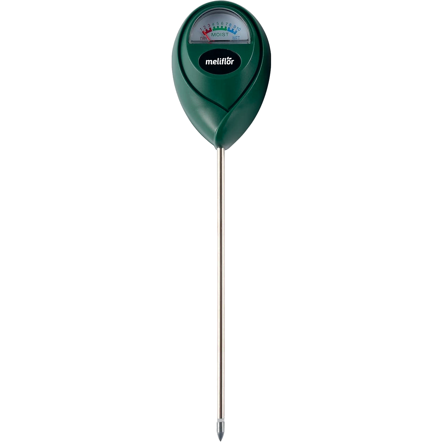 Meliflor Medidor de Humidade do Solo Medidor de humidade do solo verde com mostrador e cabo metálico