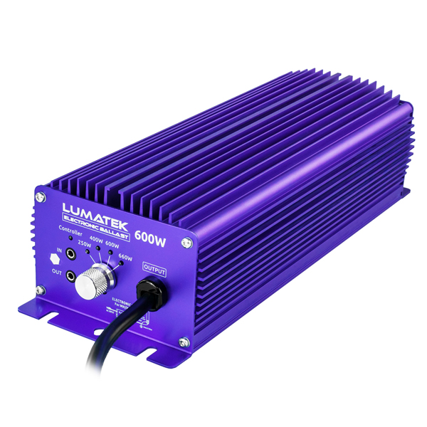 Balastro 1000w Controlável & Regulável Balastro eletrónico Lumatek 500W roxo com regulador e cabo preto