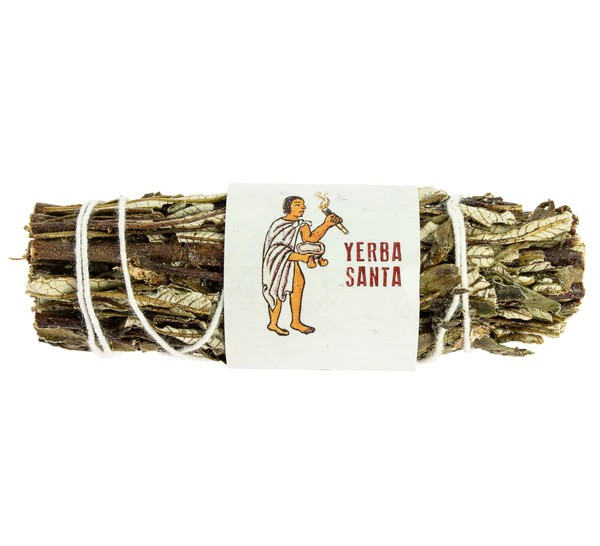 Yerba Santa Atado 8 a 10 cm. Feixe de ramos secos com etiqueta YERBA SANTA