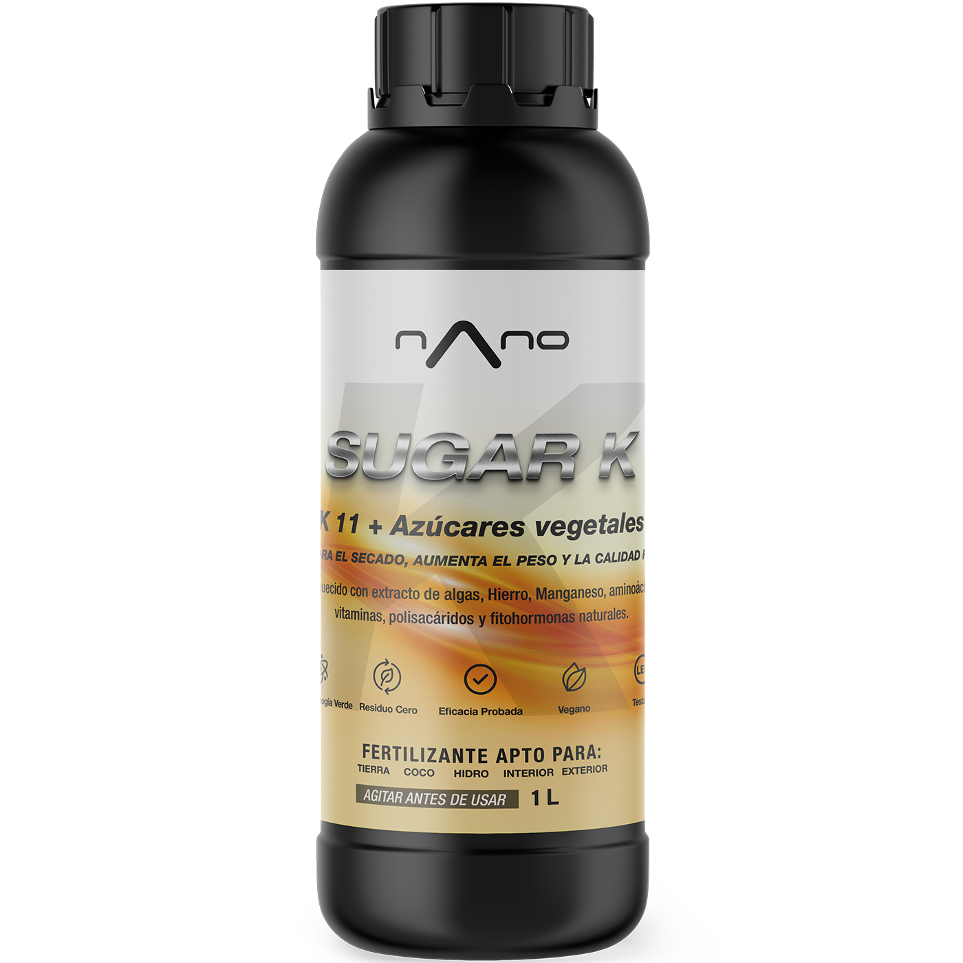 Nano Sugar K Frasco de fertilizante líquido nano SUGAR K 1 litro.