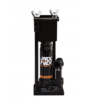 Prensa Jack Puck Square 2 Toneladas Elevador hidráulico preto com texto branco e laranja no cilindro central