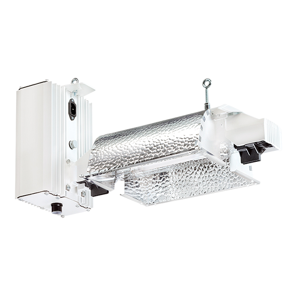 Kit 1000W HPS Pro (Lâmpada incluída) Luminária de estufa metálica branca e refletor prateado