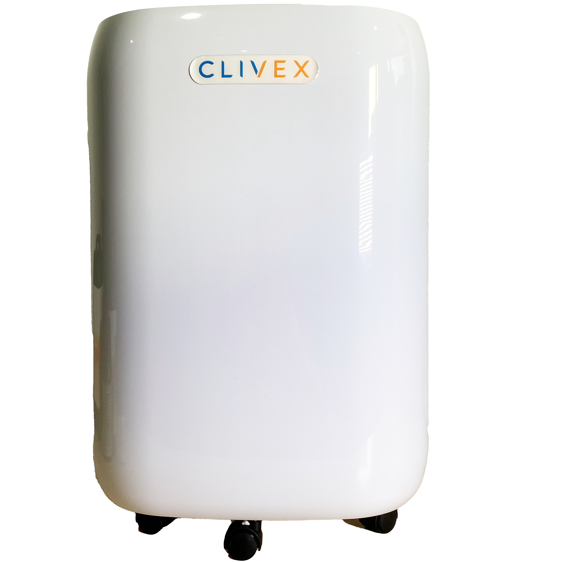 Desumidificador Clivex HomeDry 20 L Frigorífico branco com logo CLIVEX azul e laranja