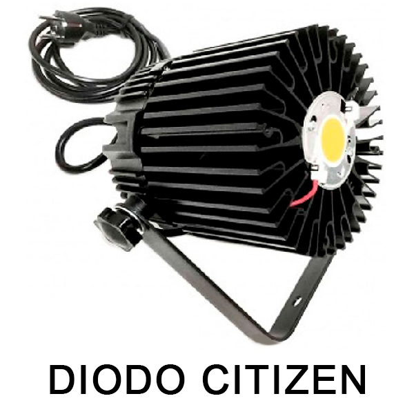 LED TGL 52W STAR 60 - 6500K Citizen Luz LED industrial preta com dissipador de calor e cabo