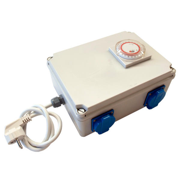 Temporizador TBOX 4 (4x600-630w) Caixa elétrica com temporizador e tomadas