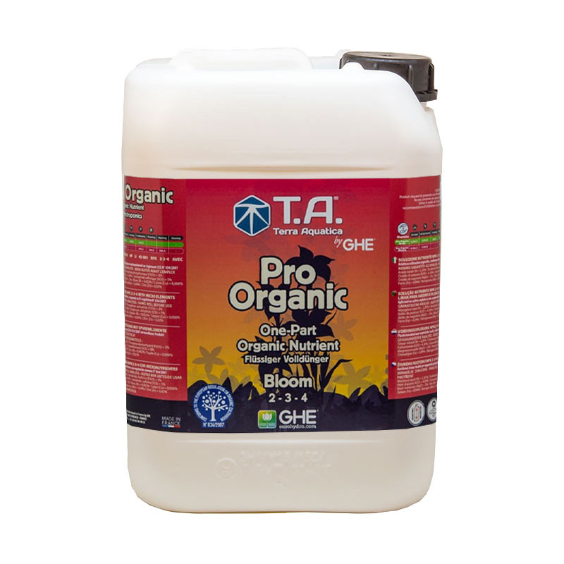 Pro Organic Bloom 10L Recipiente plástico branco com fertilizante Pro Organic Bloom T.A.