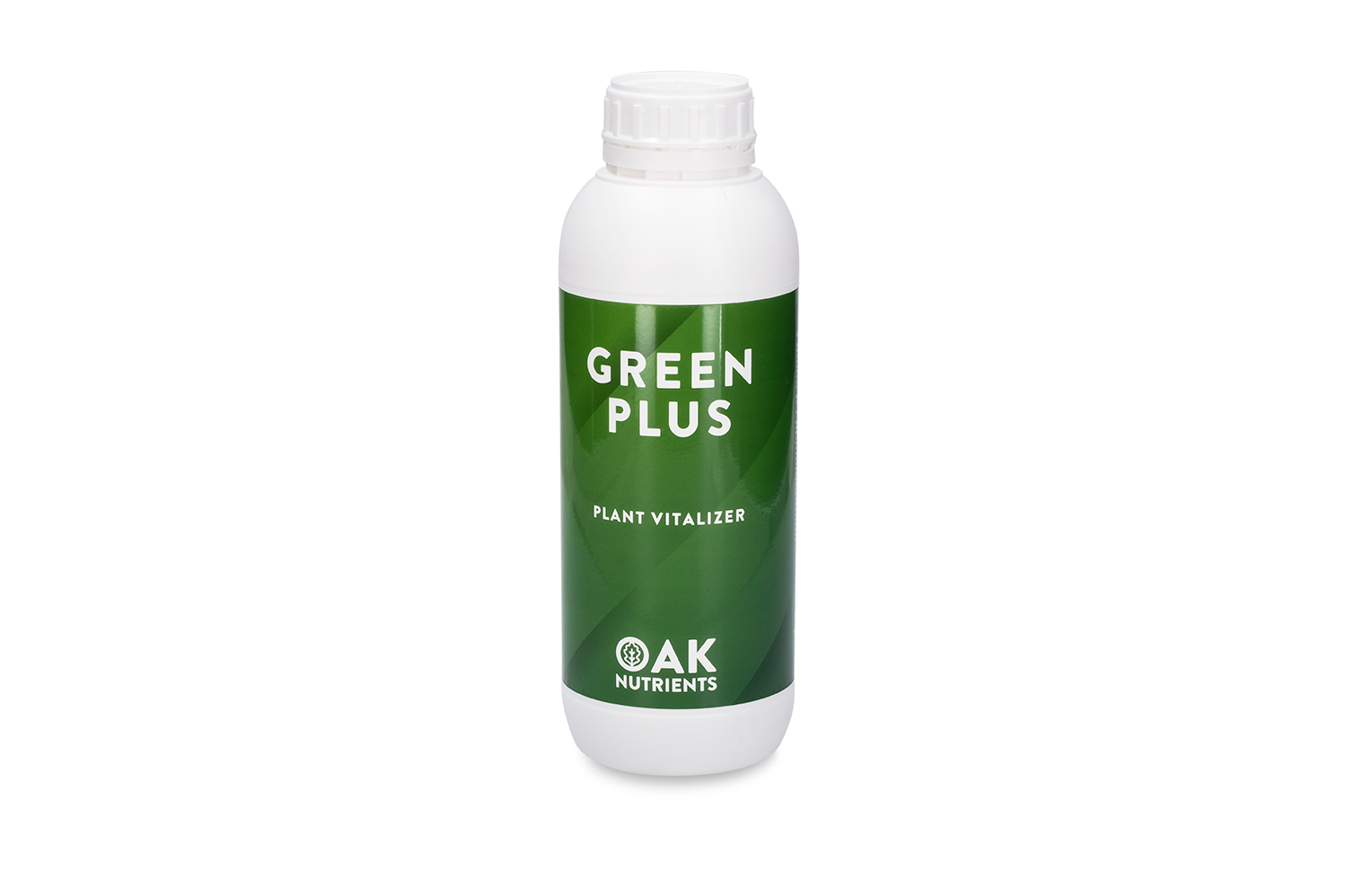 OAK - Green Plus 1L/5L/10L Frasco branco de plástico com rótulo verde e texto branco