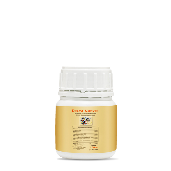 Delta Nueve Frasco branco com rótulo amarelo do suplemento DELTA NUEVE